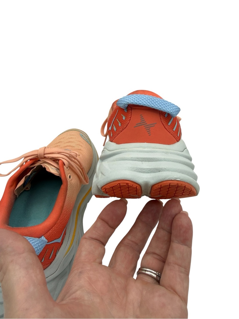 HOKA Bondi X Size 7 Orange & Blue Running Sneakers - Picture 11 of 16
